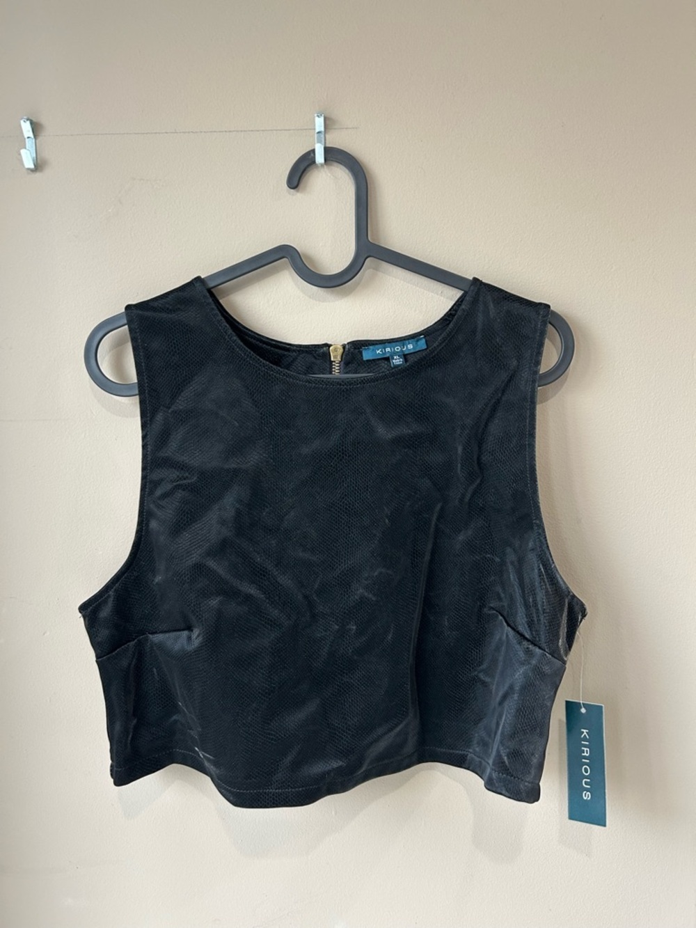 Faux Snakeskin Top
